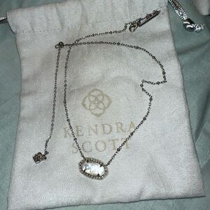 Kendra Scott Silver and White Dainty Necklace